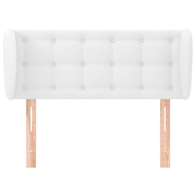 Tăblie de pat cu aripioare alb 83x23x78/88 cm piele ecologică
