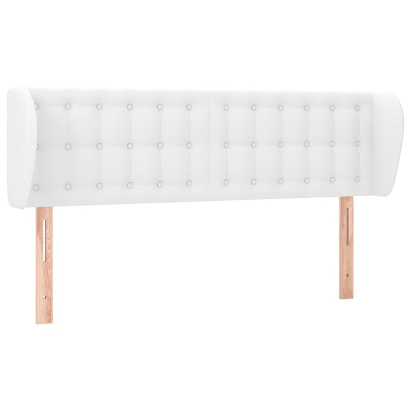 Tăblie de pat cu aripioare, alb, 147x23x78/88cm piele ecologică