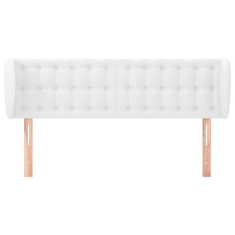 Tăblie de pat cu aripioare, alb, 147x23x78/88cm piele ecologică