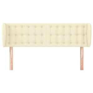 Tăblie de pat cu aripioare crem 147x23x78/88 cm piele ecologică