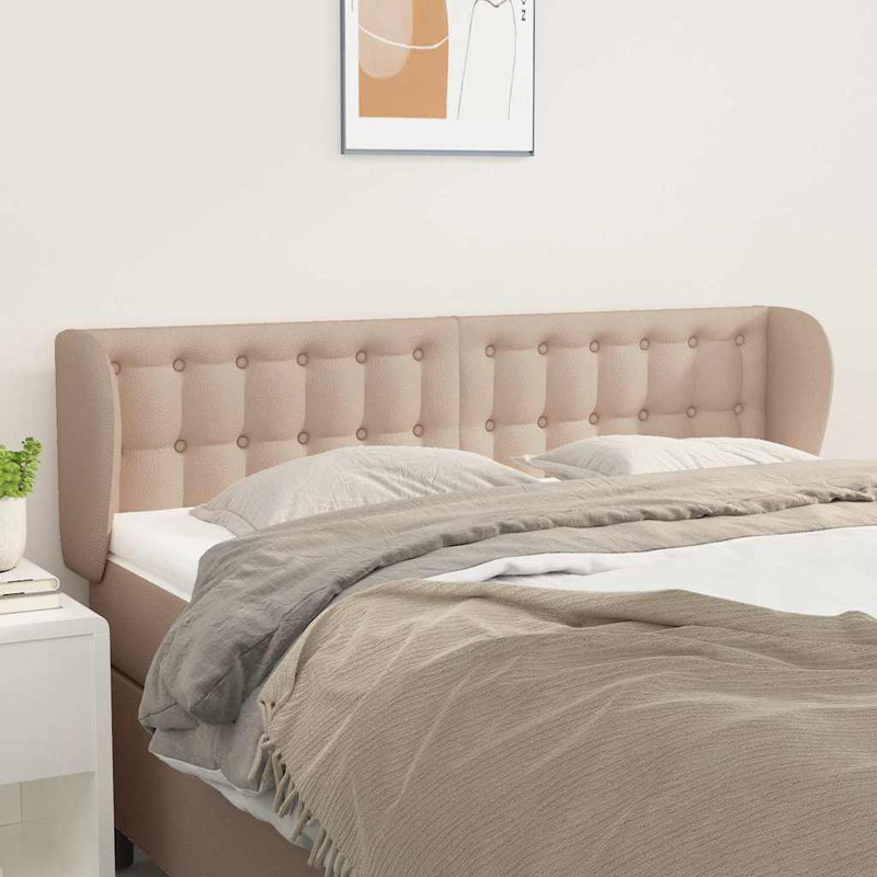 Tăblie pat cu aripioare cappuccino 147x23x78/88cm piele eco