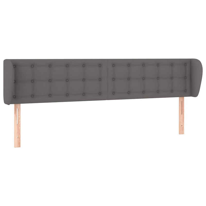 Tăblie de pat cu aripioare gri 183x23x78/88 cm piele ecologică