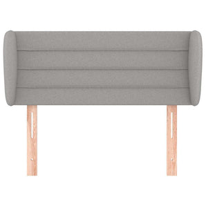Tăblie de pat cu aripioare gri deschis 83x23x78/88 cm textil