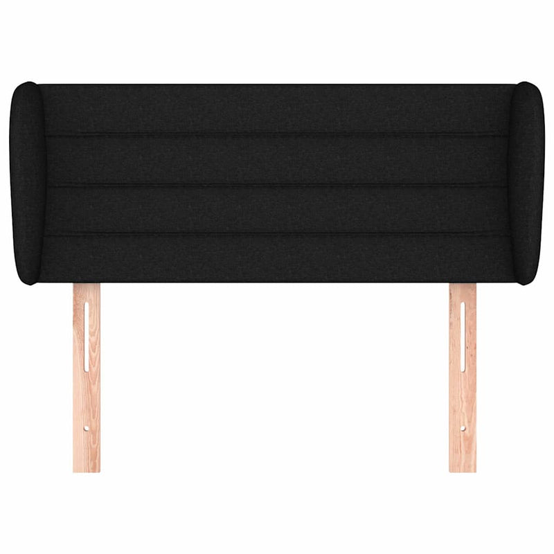 Tăblie de pat cu aripioare negru 93x23x78/88 cm textil