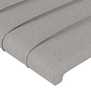 Tăblie de pat cu aripioare gri deschis 183x23x78/88 cm textil