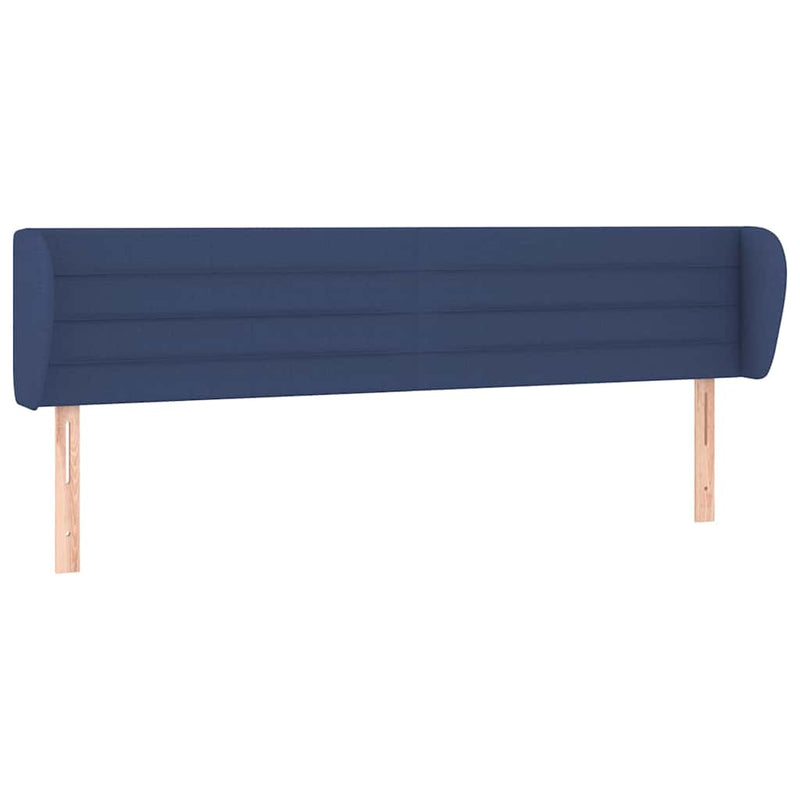 Tăblie de pat cu aripioare, albastru, 183x23x78/88 cm textil