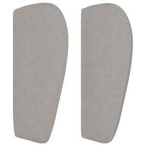 Tăblie de pat cu aripioare gri deschis 203x23x78/88 cm textil