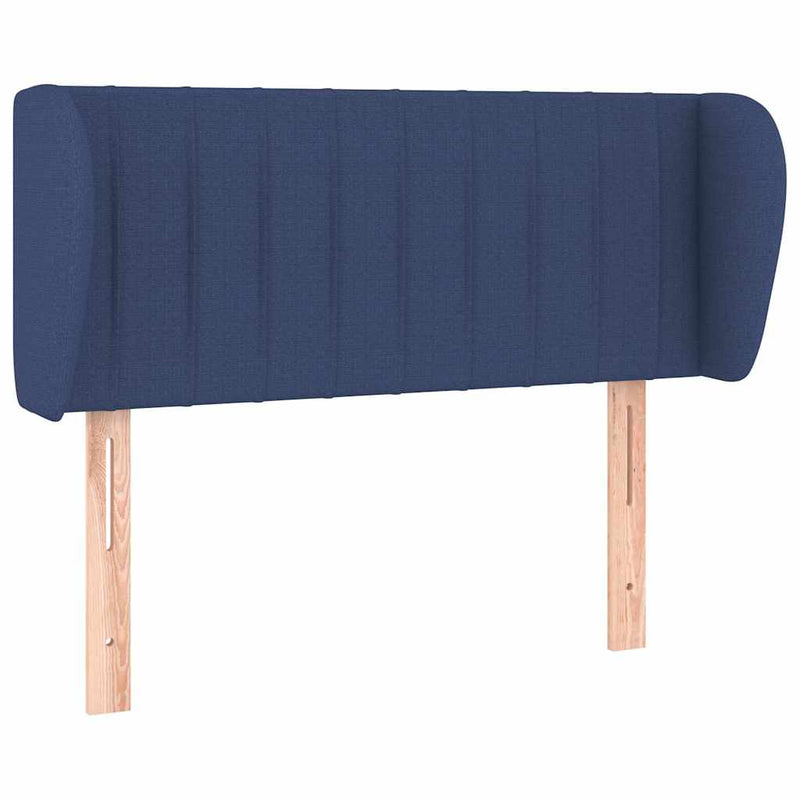 Tăblie de pat cu aripioare, albastru, 83x23x78/88 cm textil