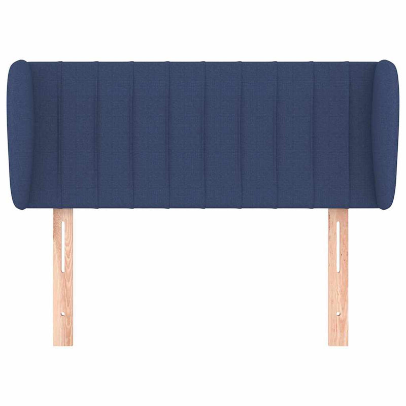 Tăblie de pat cu aripioare, albastru, 83x23x78/88 cm textil