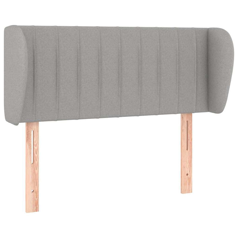 Tăblie de pat cu aripioare gri deschis 103x23x78/88 cm textil