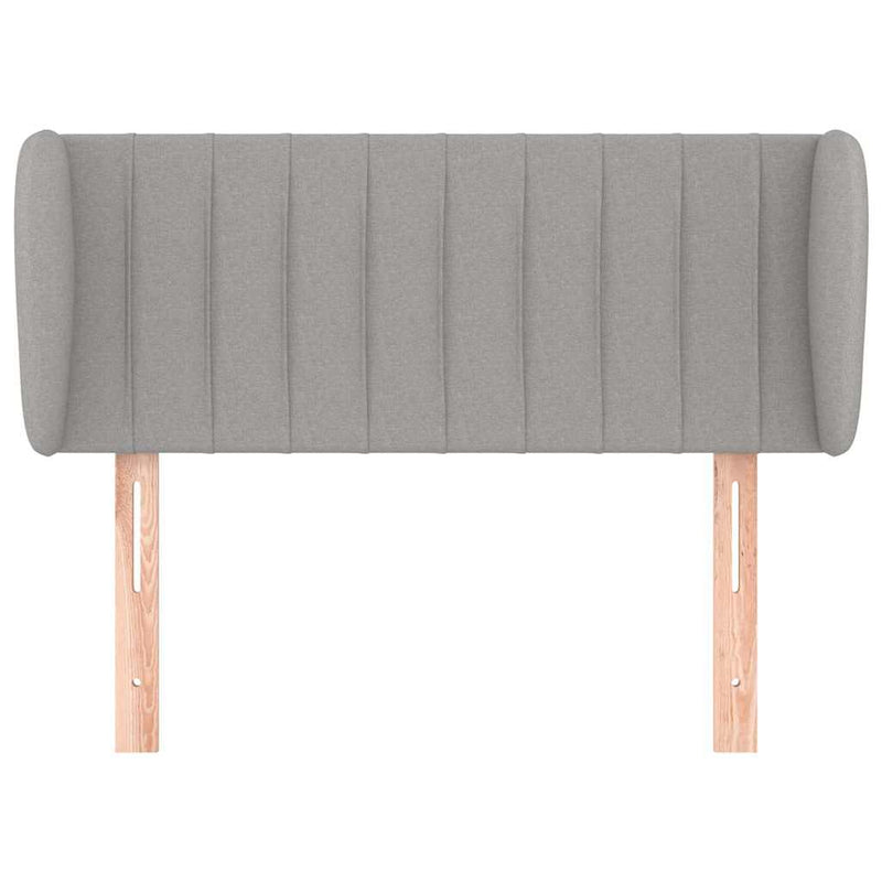 Tăblie de pat cu aripioare gri deschis 103x23x78/88 cm textil