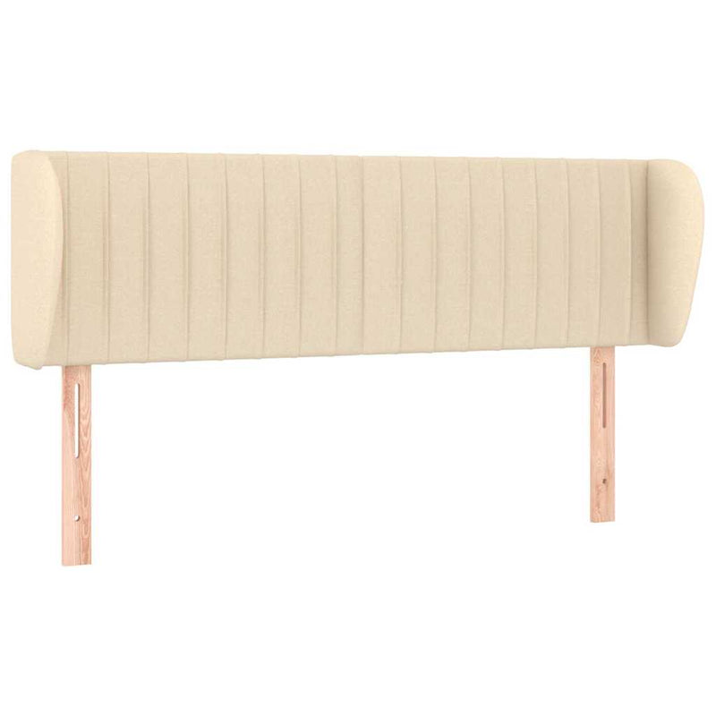 Tăblie de pat cu aripioare crem 147x23x78/88 cm material textil