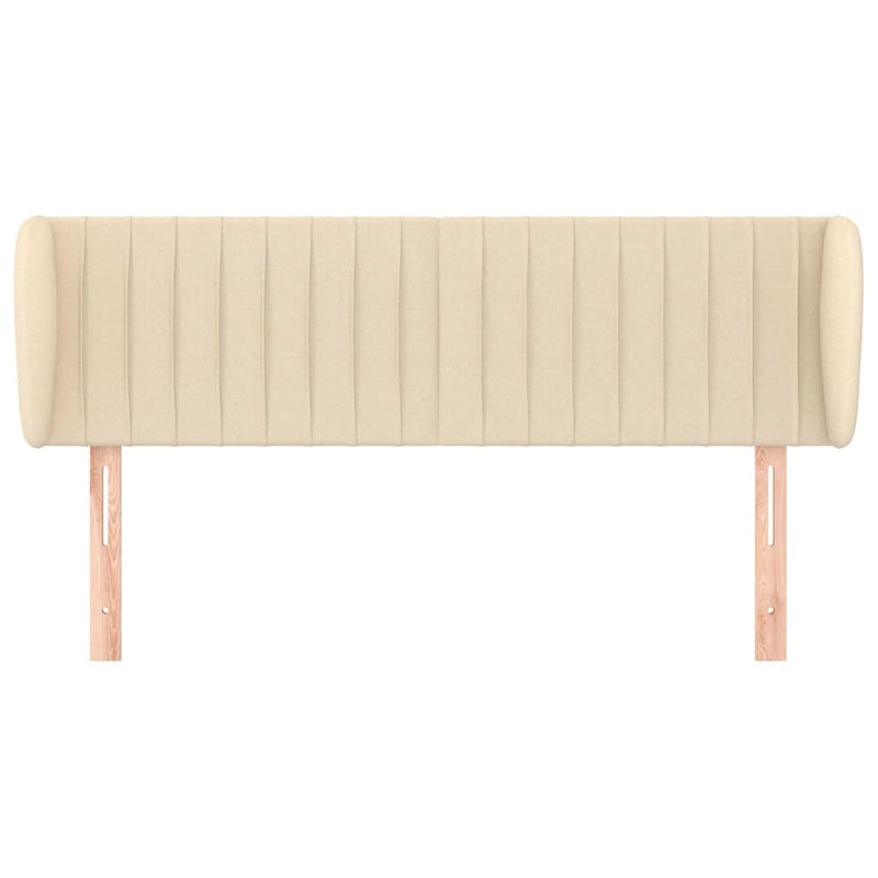 Tăblie de pat cu aripioare crem 147x23x78/88 cm material textil