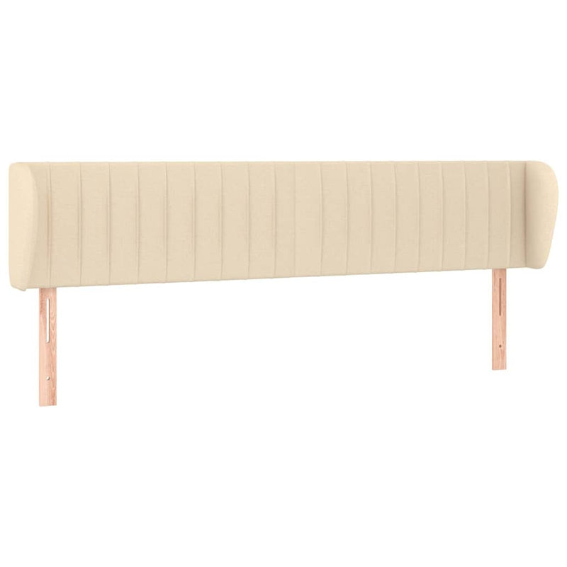 Tăblie de pat cu aripioare crem 183x23x78/88 cm material textil
