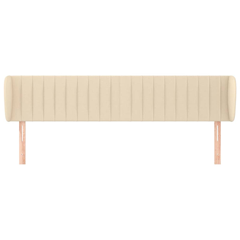 Tăblie de pat cu aripioare crem 183x23x78/88 cm material textil