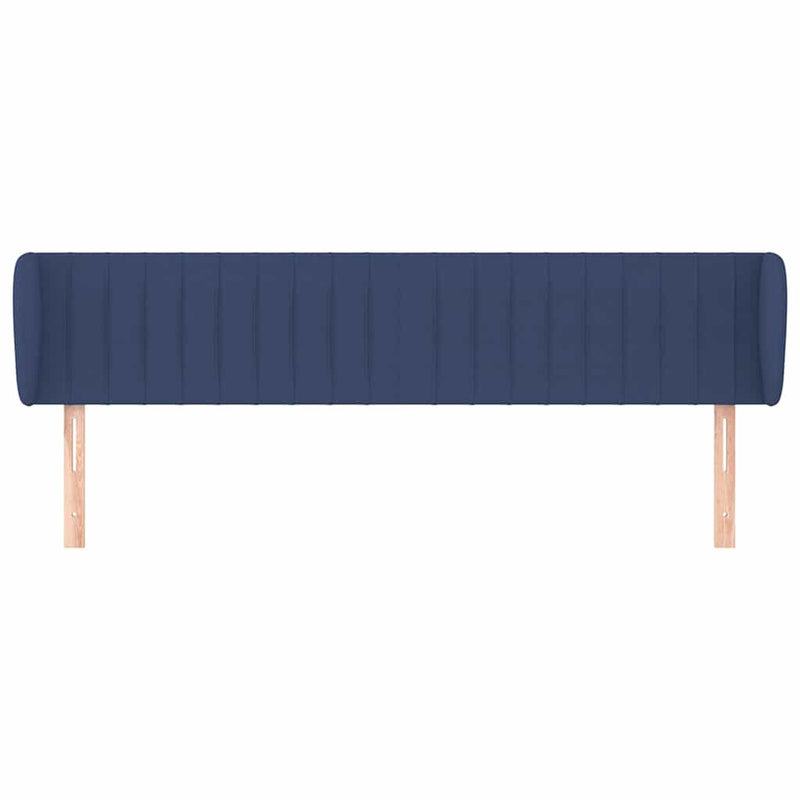 Tăblie de pat cu aripioare, albastru, 203x23x78/88 cm textil