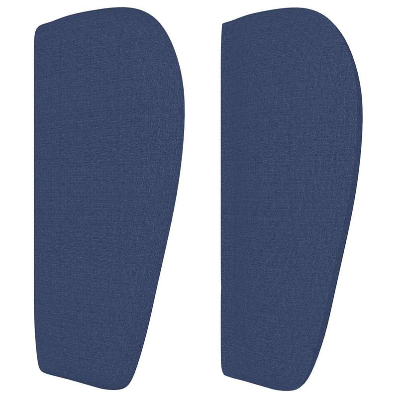 Tăblie de pat cu aripioare, albastru, 203x23x78/88 cm textil