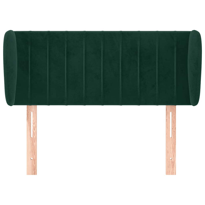 Tăblie de pat cu aripioare verde închis 103x23x78/88 cm catifea