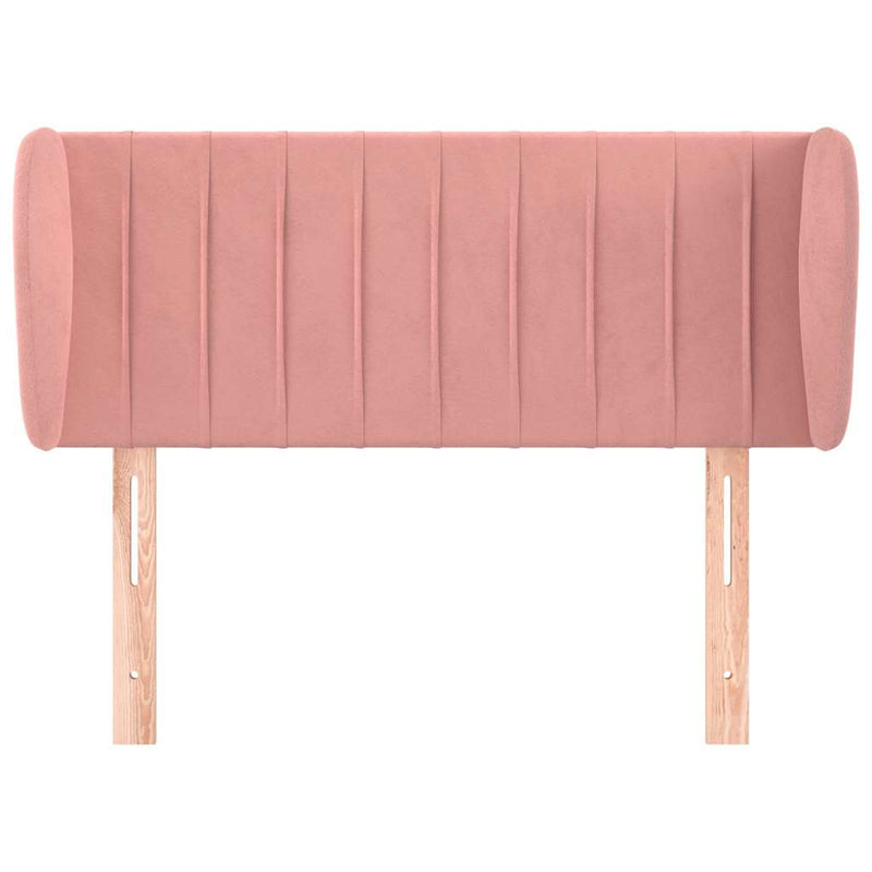Tăblie de pat cu aripioare roz 103x23x78/88 cm catifea
