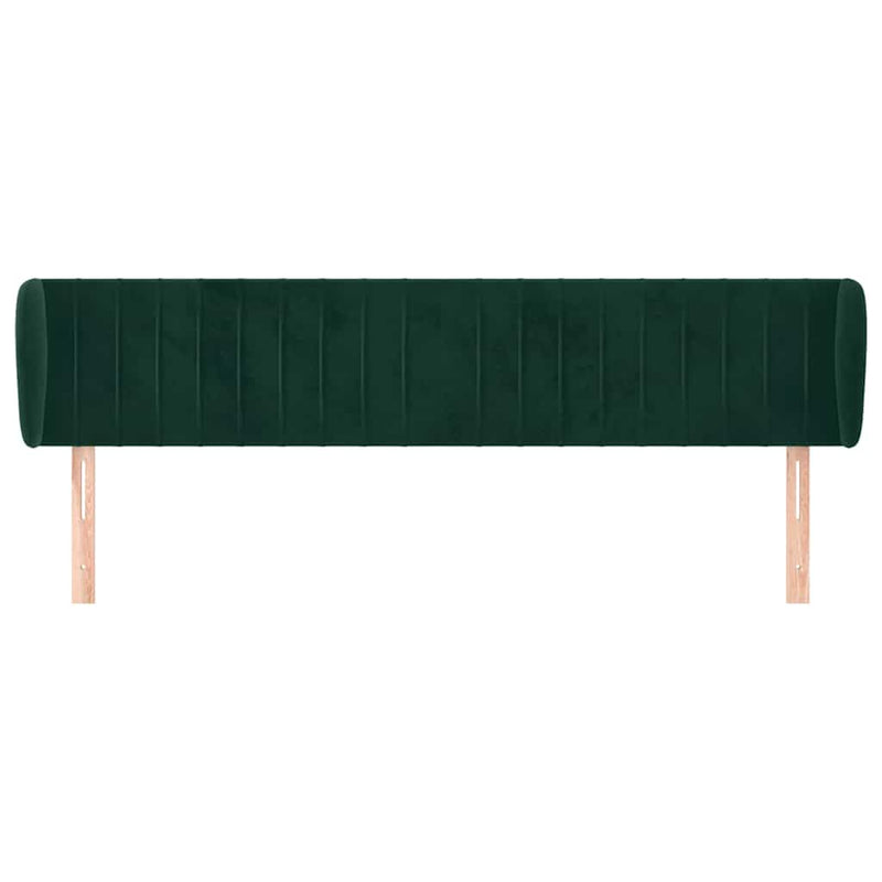 Tăblie de pat cu aripioare verde închis 203x23x78/88 cm catifea