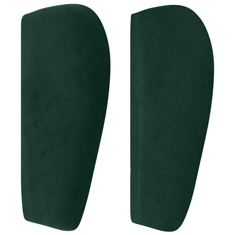 Tăblie de pat cu aripioare verde închis 203x23x78/88 cm catifea