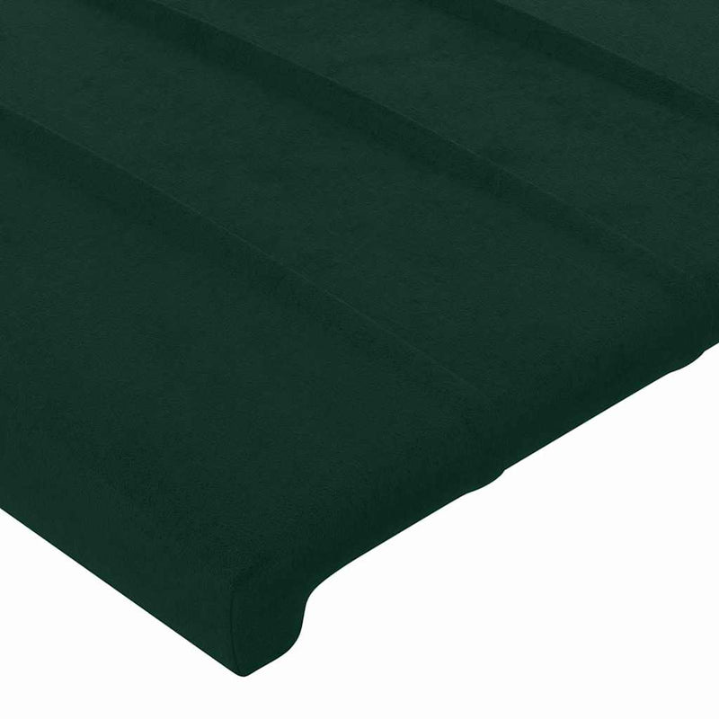 Tăblie de pat cu aripioare verde închis 203x23x78/88 cm catifea