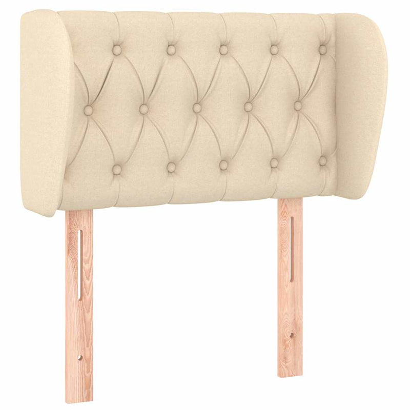 Tăblie de pat cu aripioare crem 83x23x78/88 cm material textil