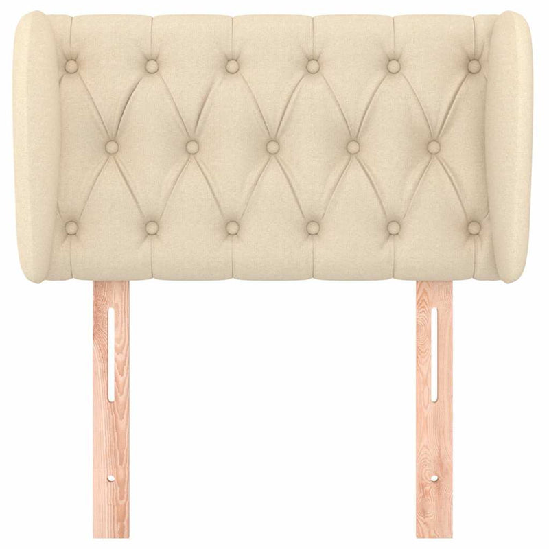 Tăblie de pat cu aripioare crem 83x23x78/88 cm material textil
