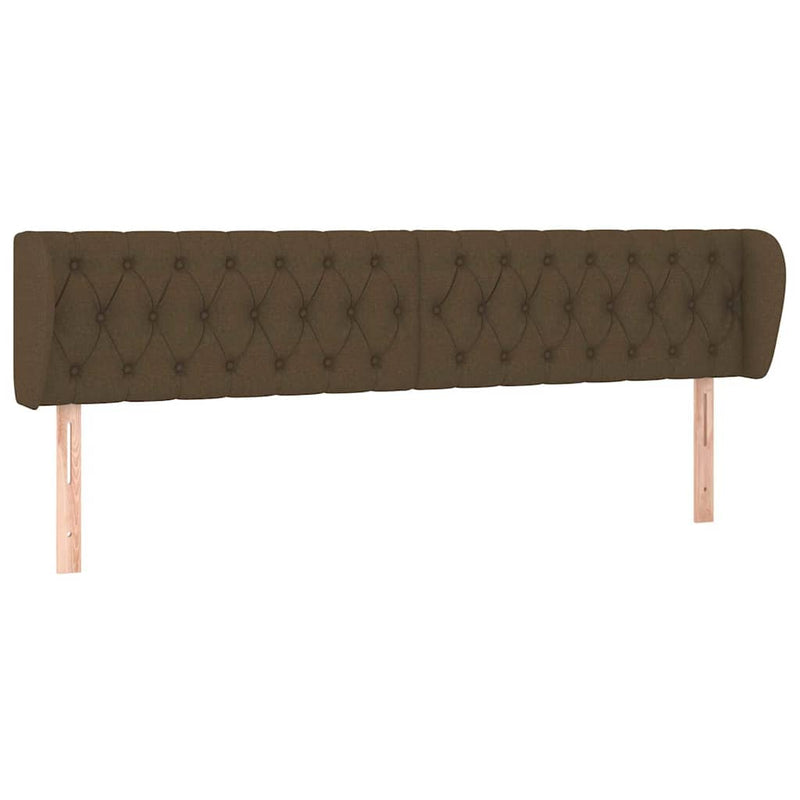 Tăblie de pat cu aripioare maro închis 183x23x78/88 cm textil