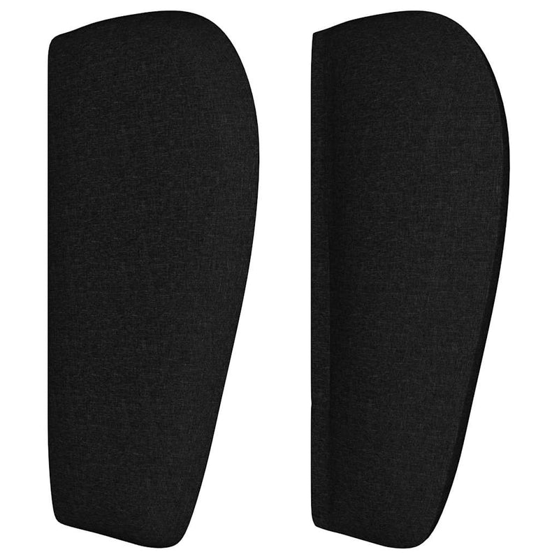 Tăblie de pat cu aripioare negru 203x23x78/88 cm textil