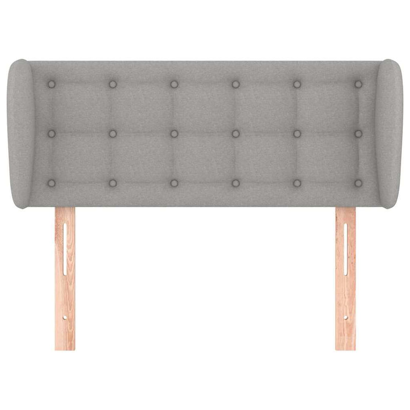 Tăblie de pat cu aripioare gri deschis 103x23x78/88 cm textil