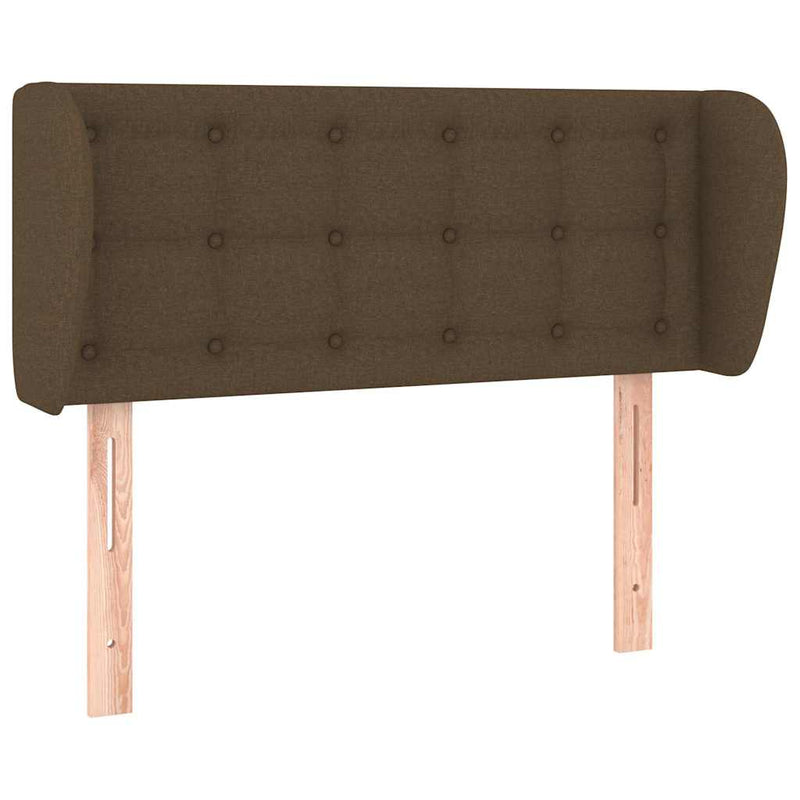 Tăblie de pat cu aripioare maro închis 103x23x78/88 cm textil