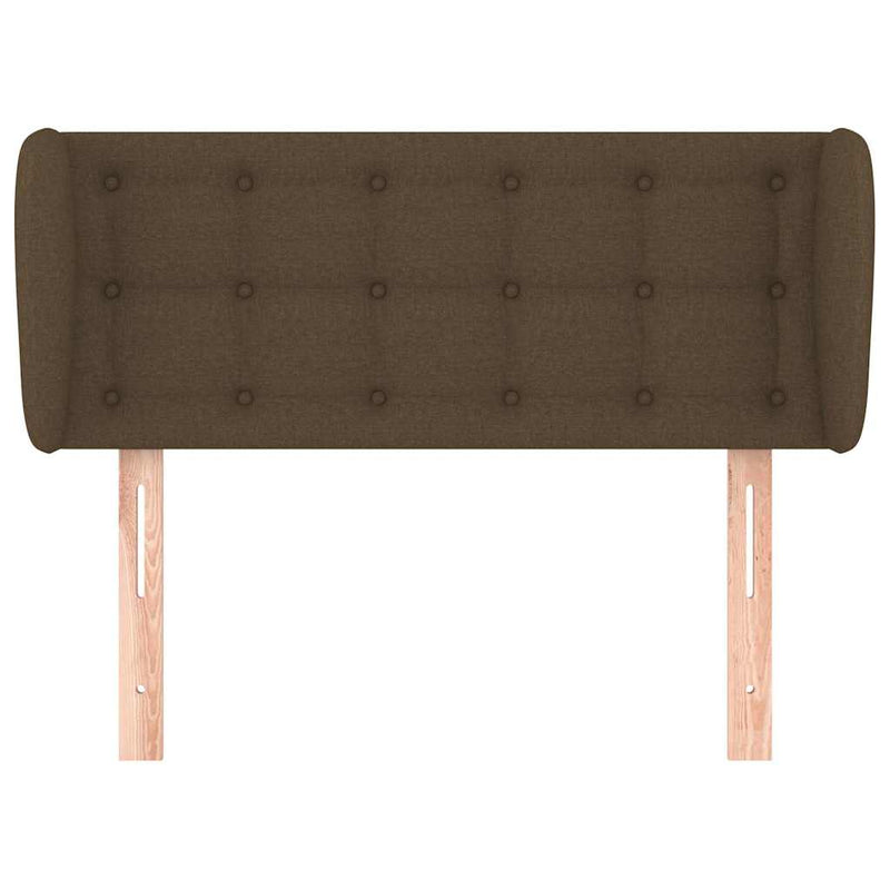 Tăblie de pat cu aripioare maro închis 103x23x78/88 cm textil