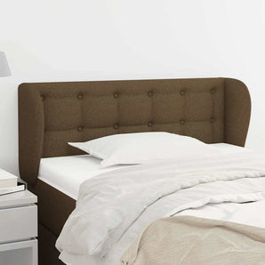 Tăblie de pat cu aripioare maro închis 103x23x78/88 cm textil