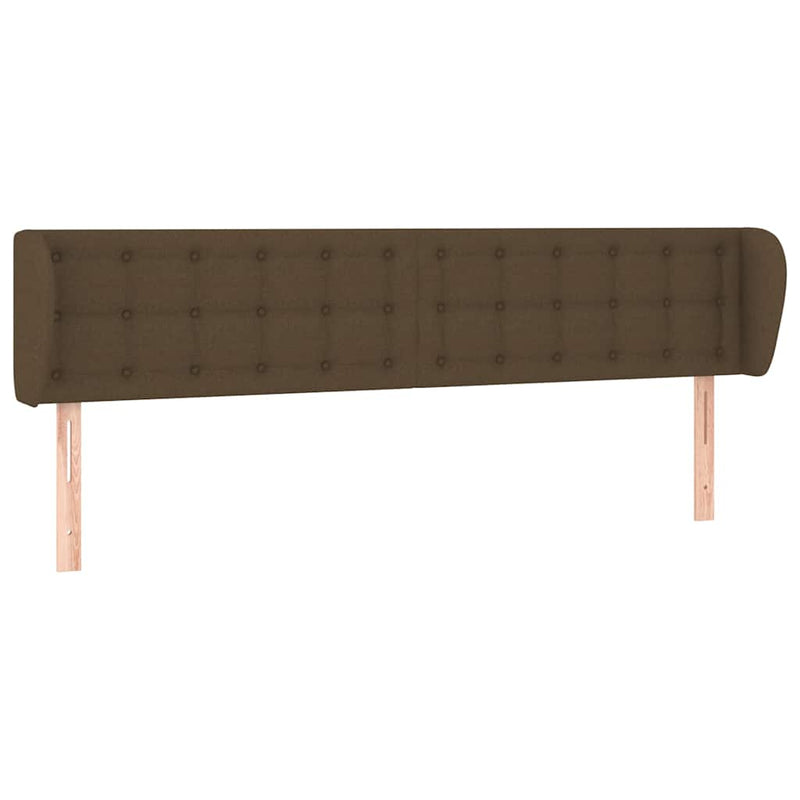 Tăblie de pat cu aripioare maro închis 183x23x78/88 cm textil