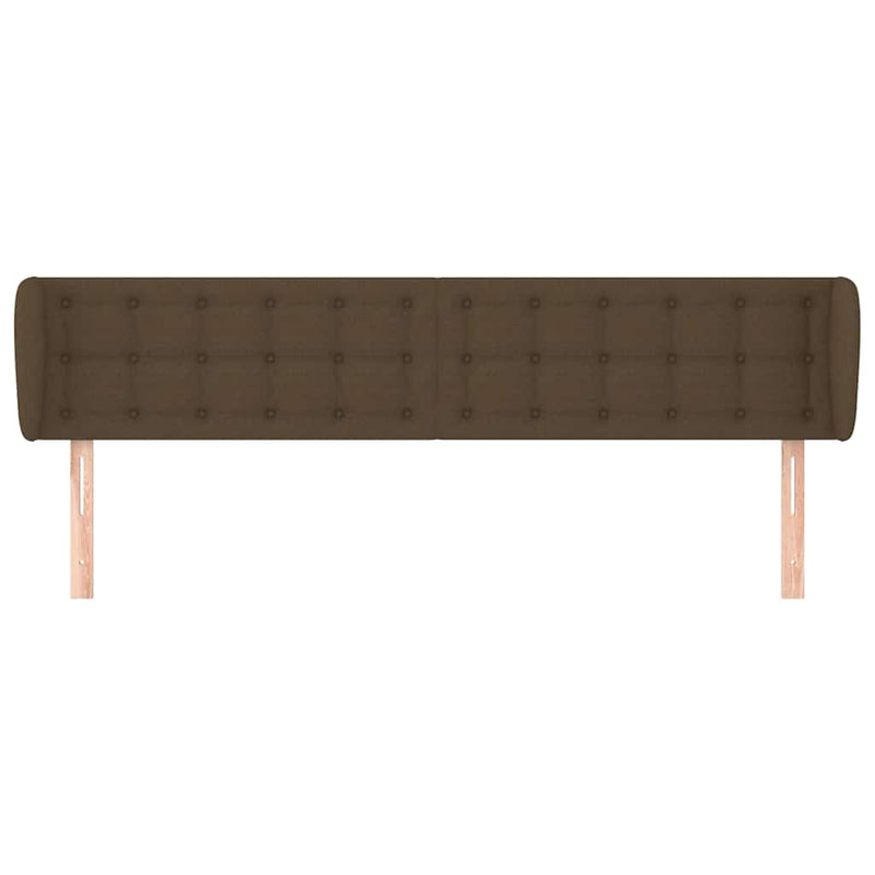 Tăblie de pat cu aripioare maro închis 183x23x78/88 cm textil