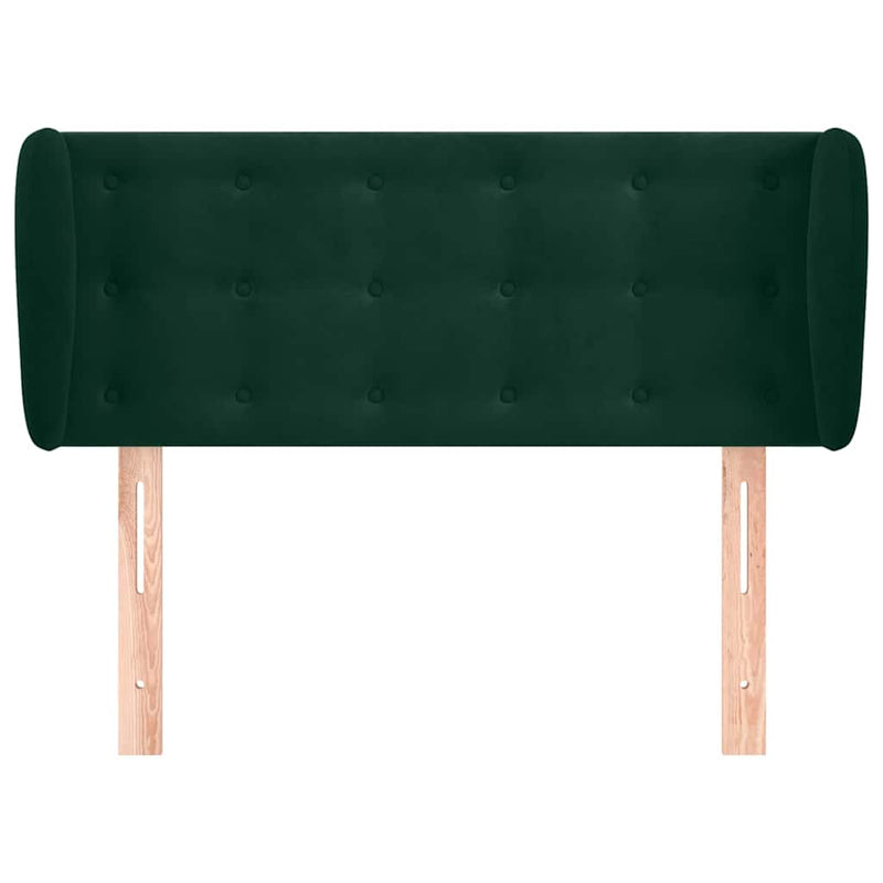 Tăblie de pat cu aripioare verde închis 103x23x78/88 cm catifea