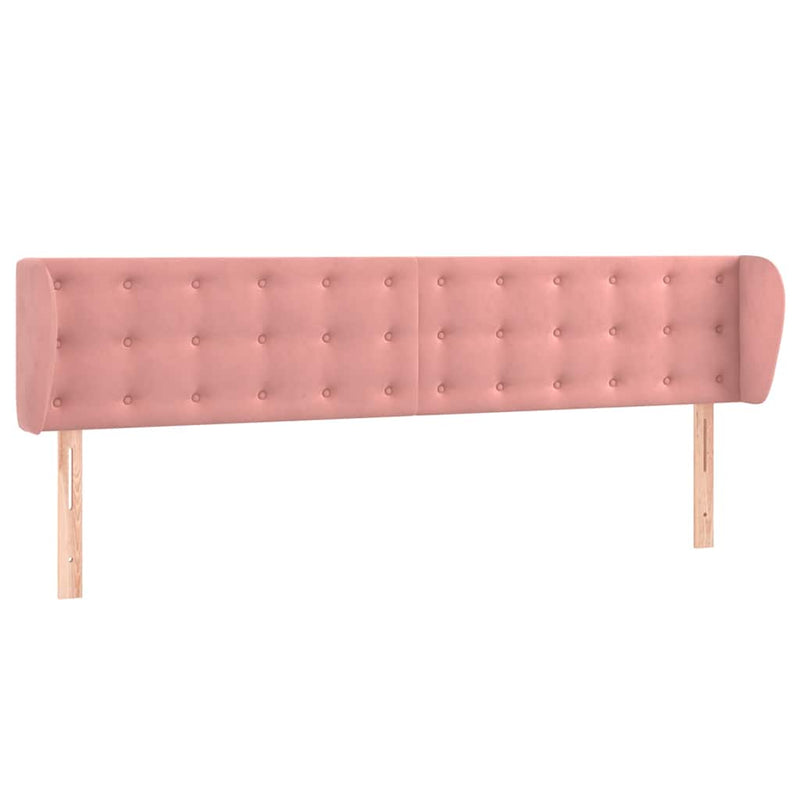 Tăblie de pat cu aripioare roz 183x23x78/88 cm catifea