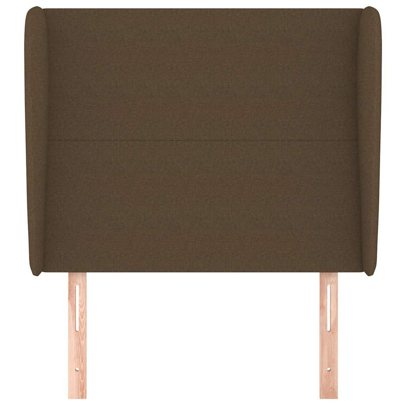 Tăblie de pat cu aripioare maro închis 83x23x118/128 cm textil