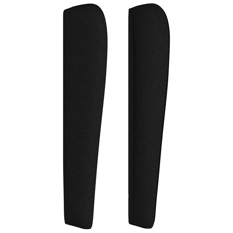 Tăblie de pat cu aripioare, negru, 147x23x118/128 cm, textil