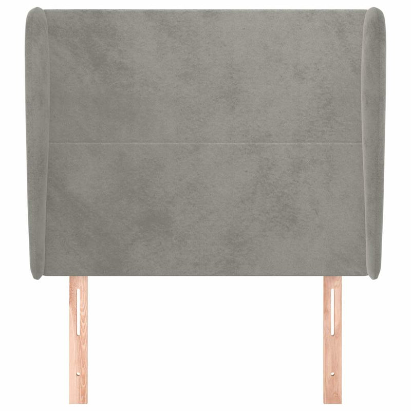 Tăblie de pat cu aripioare gri deschis 103x23x118/128cm catifea