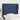 Tăblie de pat cu aripioare, albastru, 103x23x118/128 cm, textil