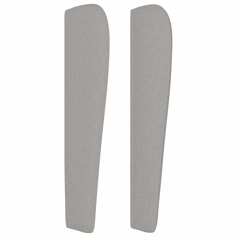 Tăblie de pat cu aripioare gri deschis 93x23x118/128 cm textil