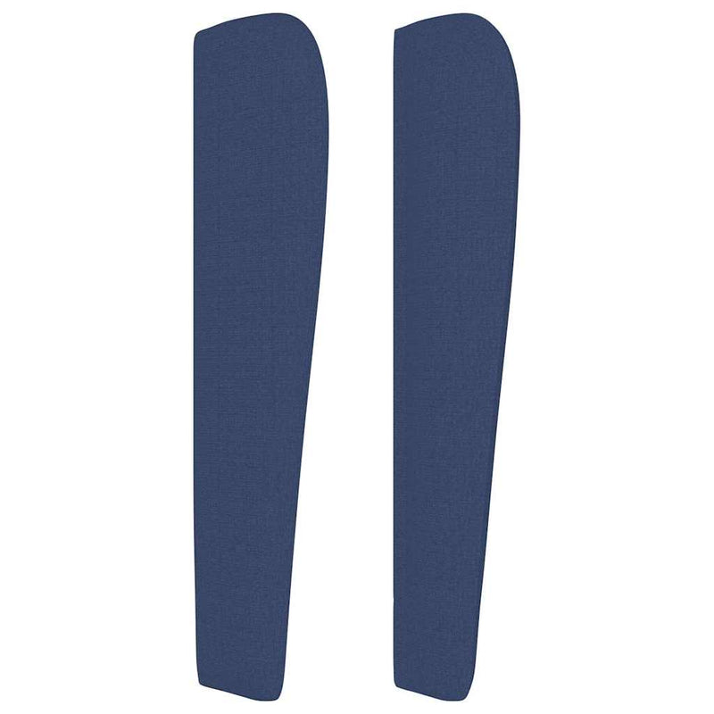 Tăblie de pat cu aripioare, albastru, 103x23x118/128 cm, textil