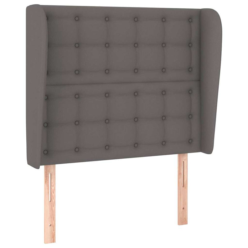 Tăblie de pat cu aripioare, gri, 83x23x118/128 cm, piele eco