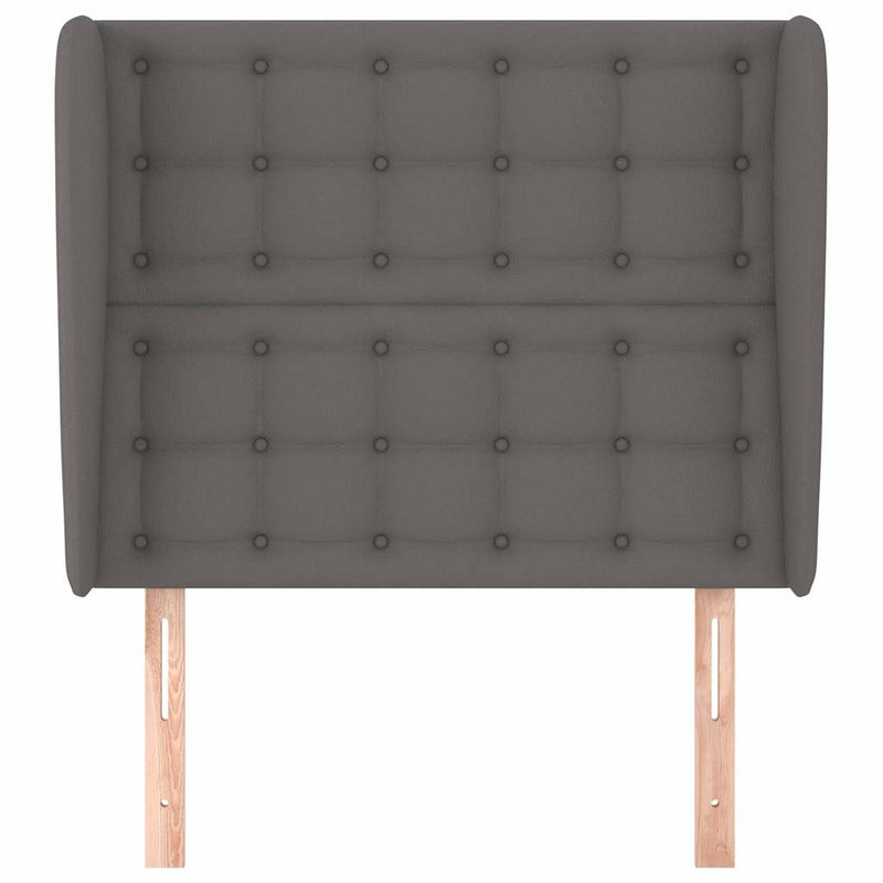 Tăblie de pat cu aripioare, gri, 83x23x118/128 cm, piele eco