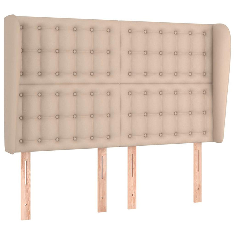Tăblie pat cu aripioare cappuccino 147x23x118/128 cm piele eco