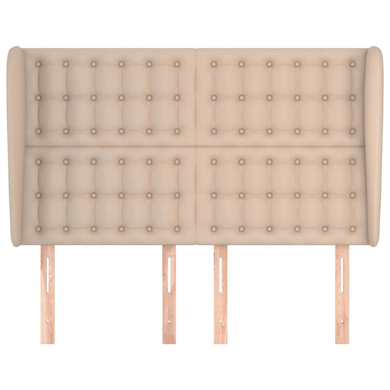Tăblie pat cu aripioare cappuccino 147x23x118/128 cm piele eco