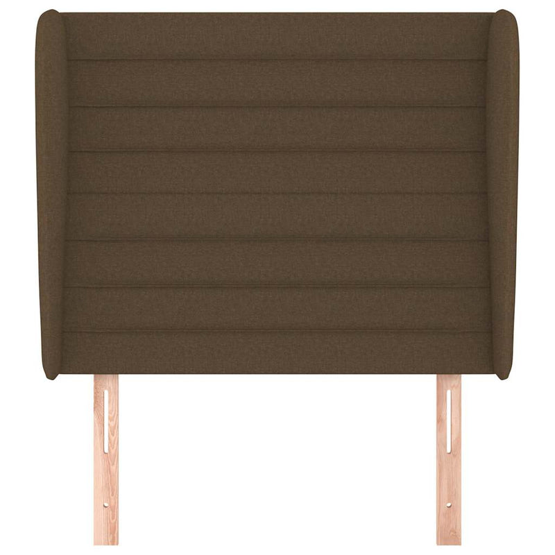 Tăblie de pat cu aripioare maro închis 83x23x118/128 cm textil