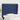 Tăblie de pat cu aripioare, albastru, 93x23x118/128 cm, textil